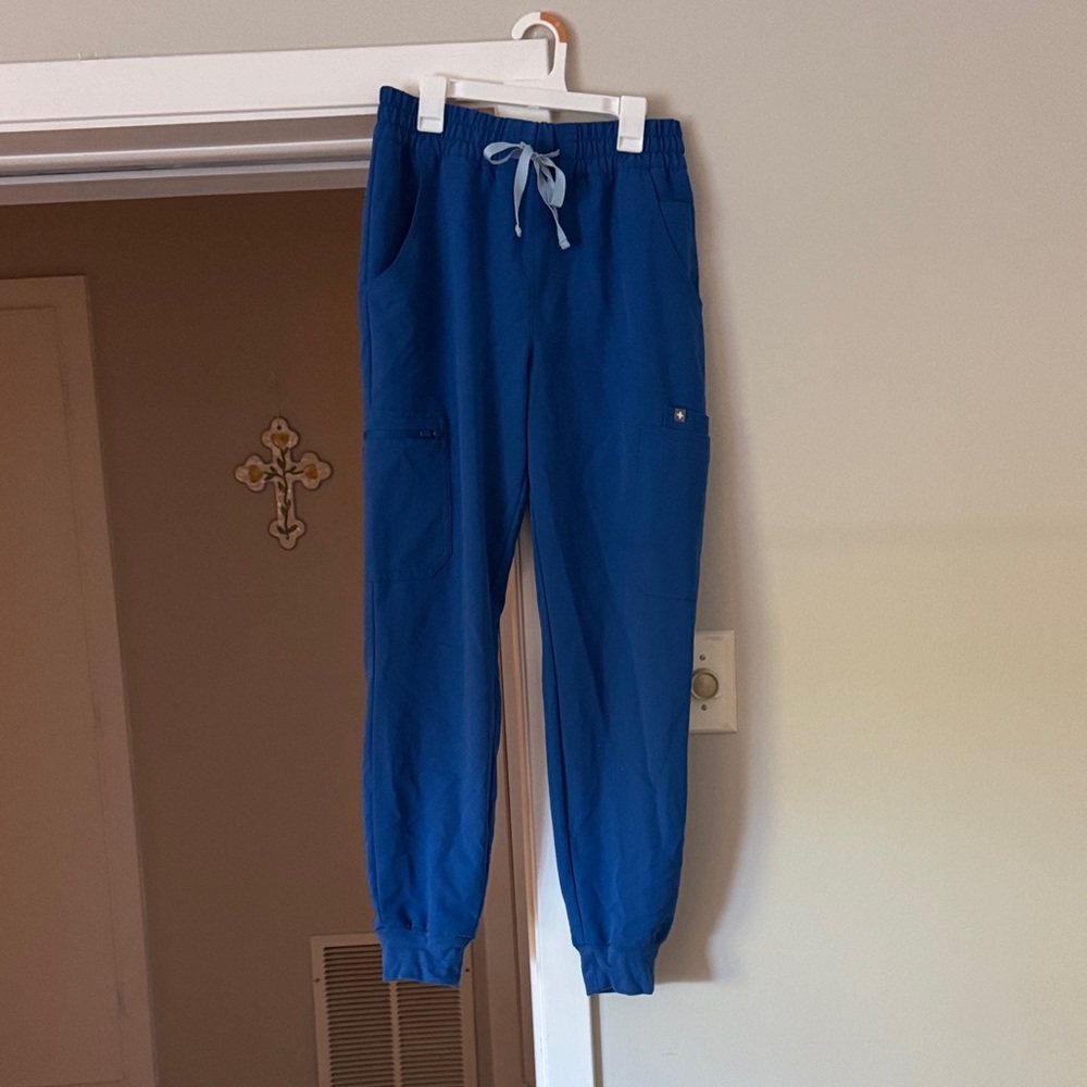 Figs Royal Blue High Waisted Uman Relaxed Joggers